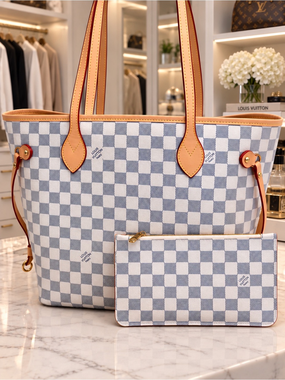 Classic Neverfull Tote & Matching Pouch